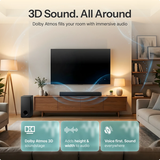 Dolby Atmos Soundbar mit Subwoofer