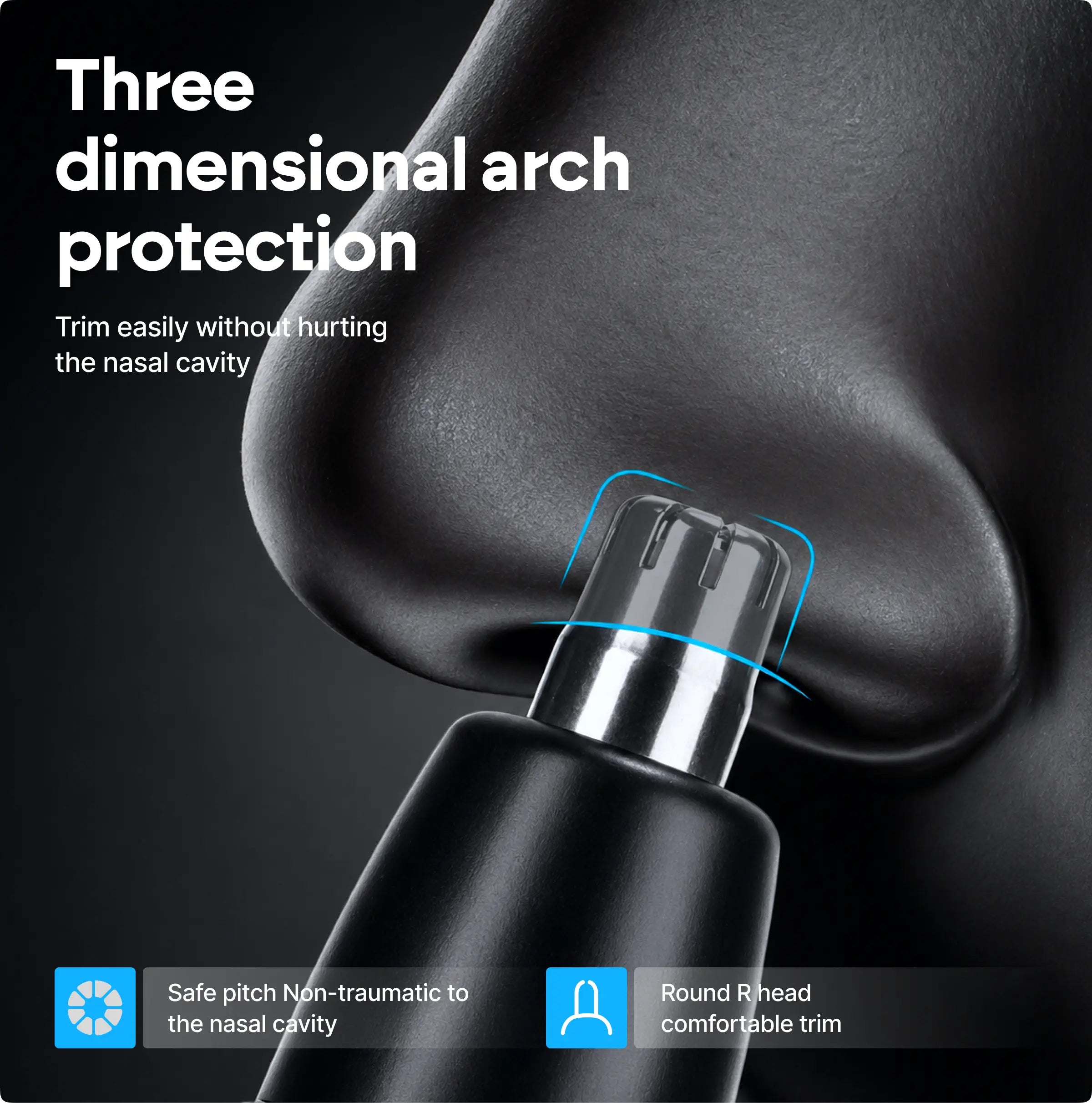 Smart Nose Hair Trimmer with LED Spotlight