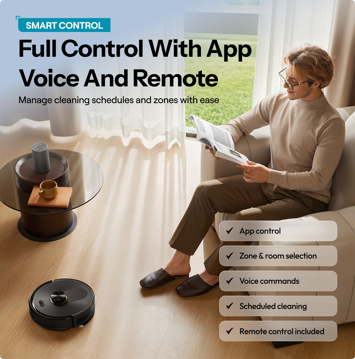 Saugroboter mit automatischer Absaugstation, 10.000 Pa Saugkraft & LiDAR KI
