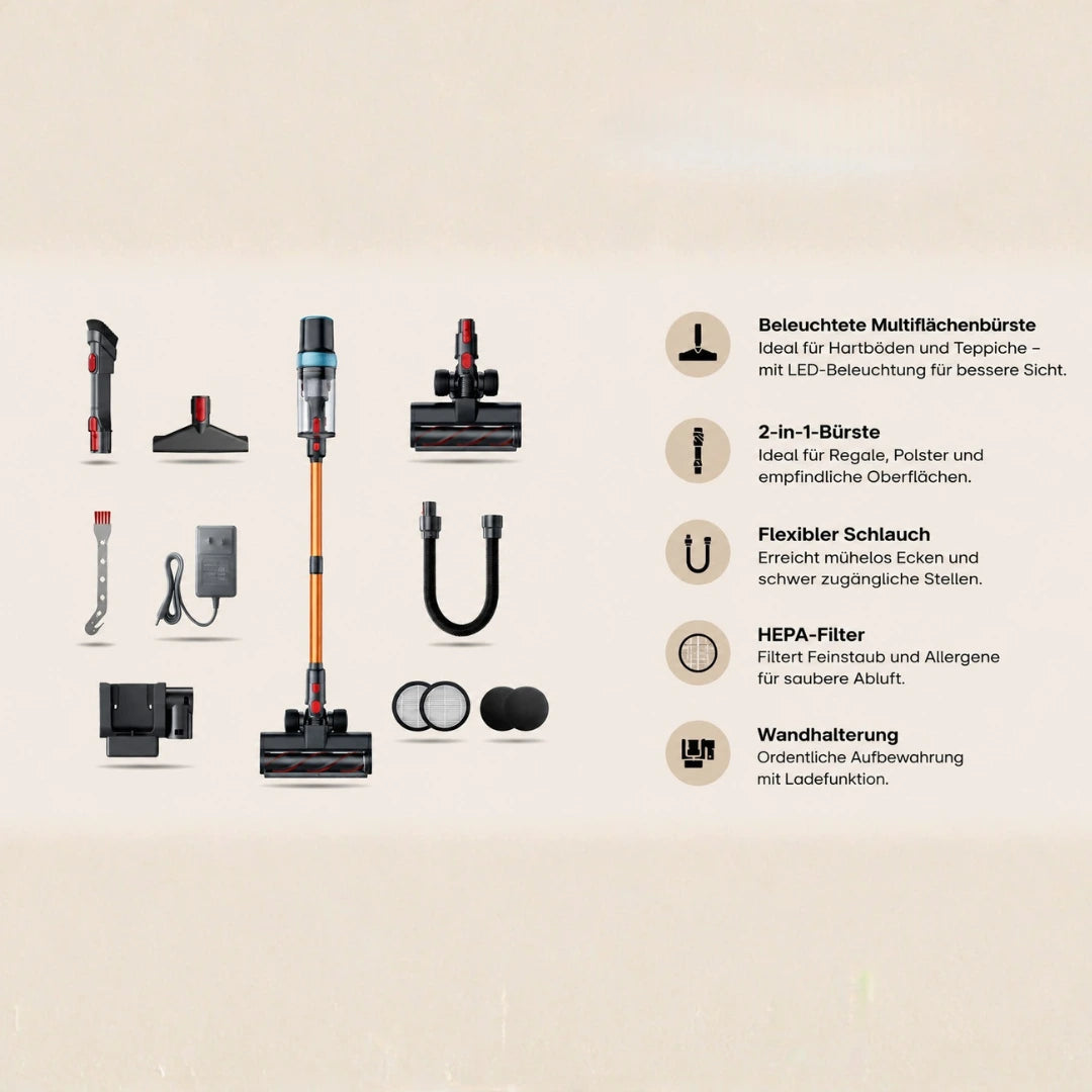 Cordless Vacuum Cleaner with 120AW Suction Power