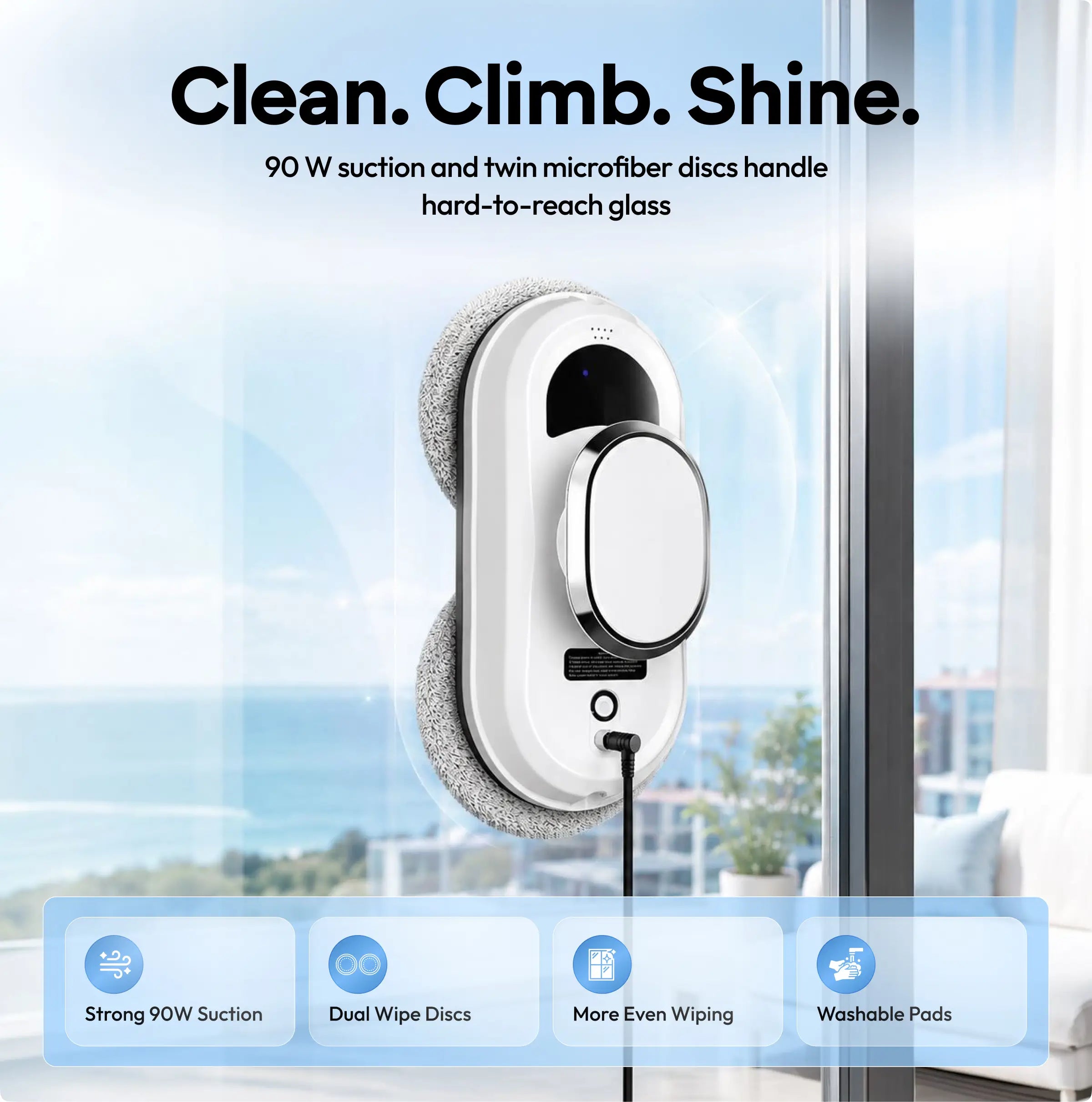 Window Cleaning Robot with 90 W Power
