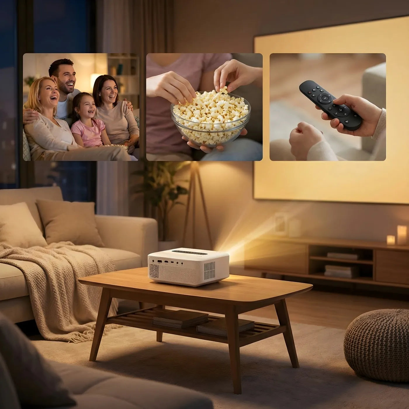  4K & 8K Support Beamer mit 5G WiFi, Bluetooth, 8.000+ Apps & Dolby Sound