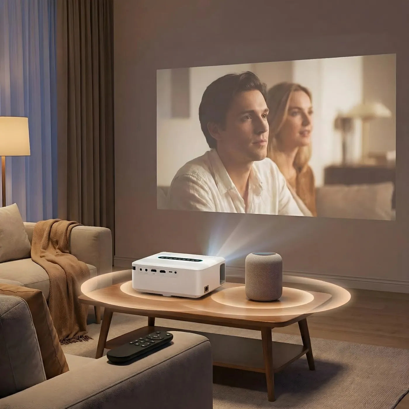  4K & 8K Support Beamer mit 5G WiFi, Bluetooth, 8.000+ Apps & Dolby Sound