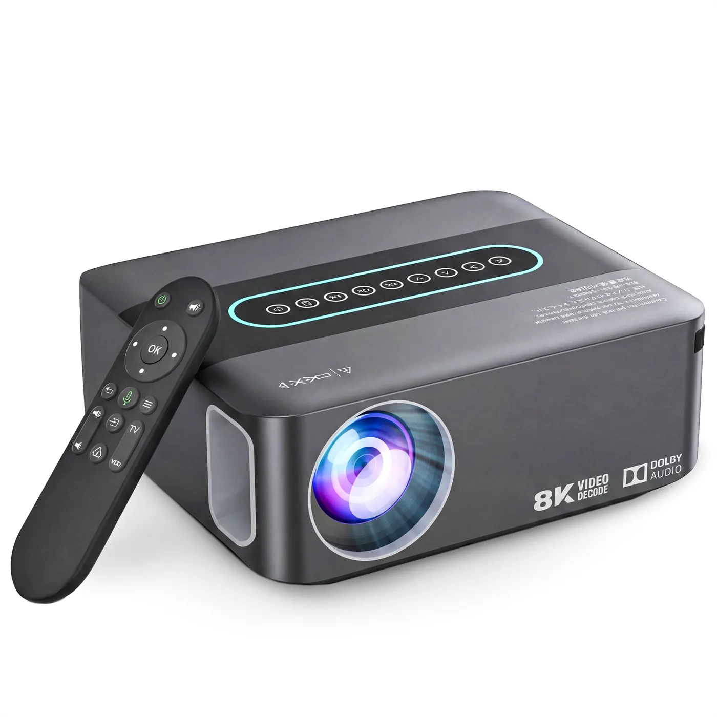  4K & 8K Support Beamer mit 5G WiFi, Bluetooth, 8.000+ Apps & Dolby Sound