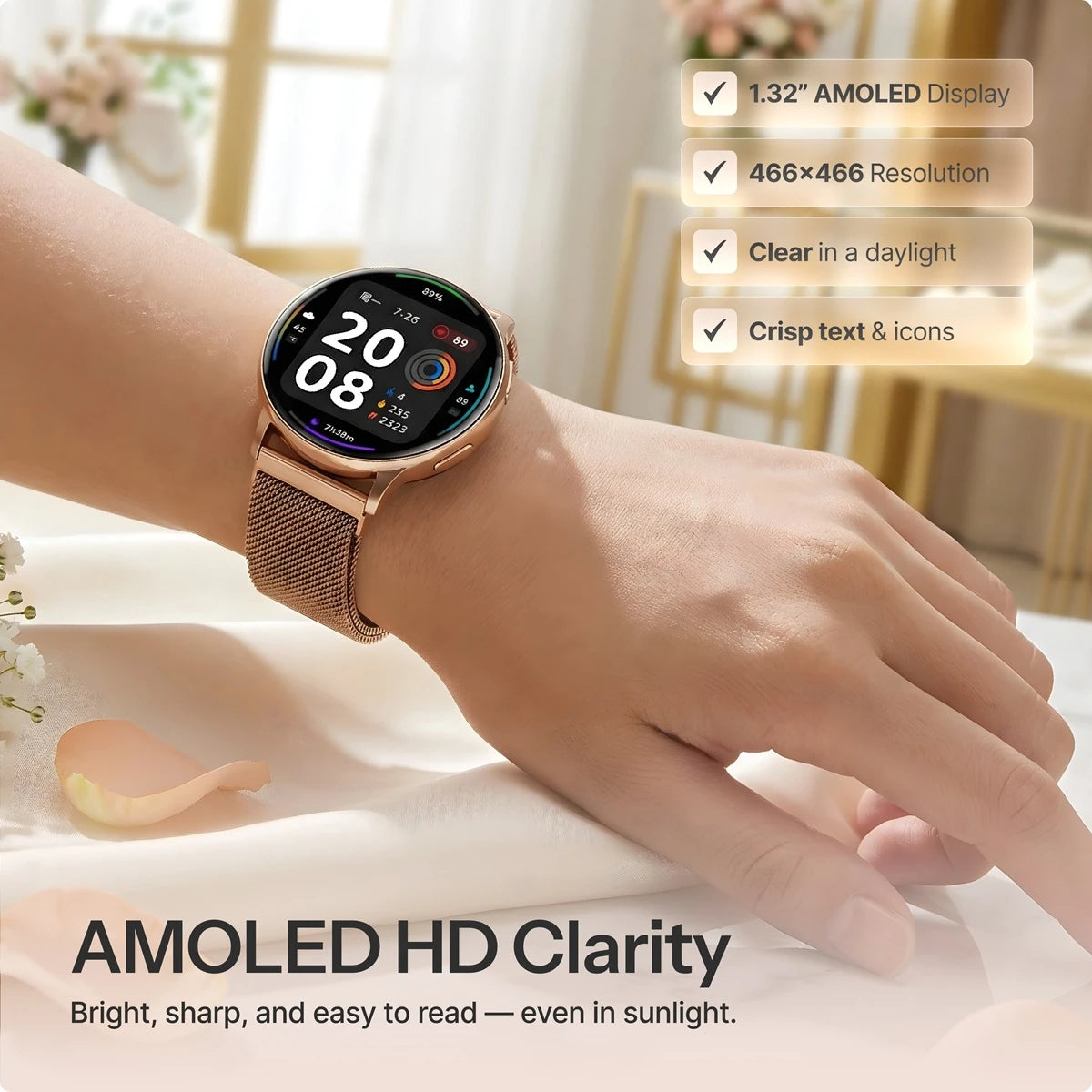 Dames Smartwatch W Pro met AMOLED-Display